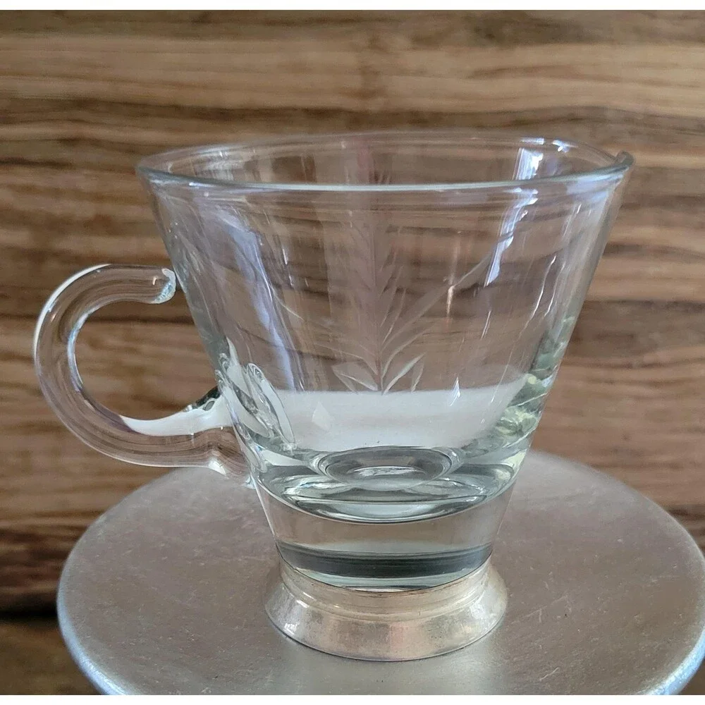 Webster Sterling Silver Plated Art Deco Etched Wheat Glass Creamer - 1950s